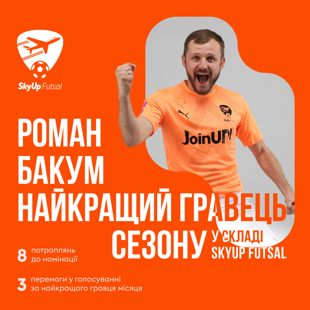 Роман Бакум – найкращий гравець сезону у складі SkyUp Futsal  